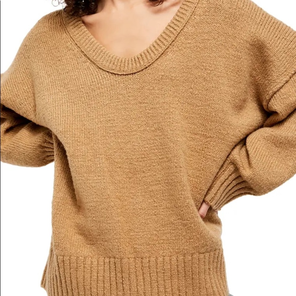 Free People Brookside Sweater in Desert Camel